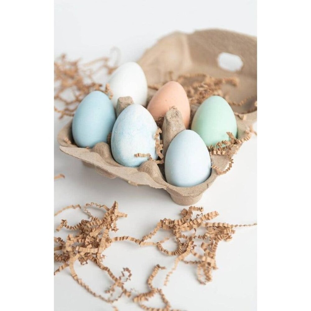Colorful Pastel Easter Egg Chalk In A Carton For Easter Decor Or Egg Hunts
